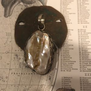 Mother of Pearl Set In Sterling Silver Pendant #3